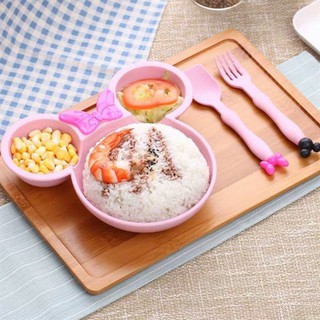 Khay ăn dặm lúa mạch có kèm thìa dĩa