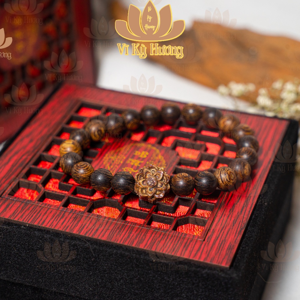 Vòng tay trầm hương sánh chìm mix hoa sen , vĩ kỳ hương, 100% hàng tự nhiên cam kết đổi trả nếu hàng kém chất lượng | BigBuy360 - bigbuy360.vn