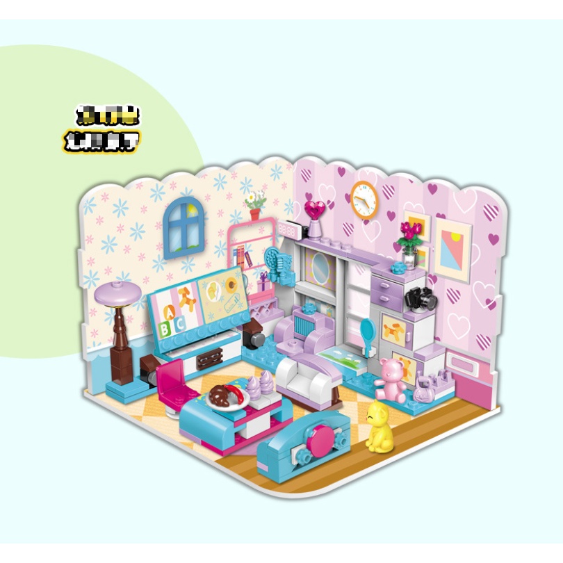 [Hàng mới về] Đồ chơi Thông minh lắp rắp Logo mô hình Nhà 3 Kiểu Ghép 194 Mảnh