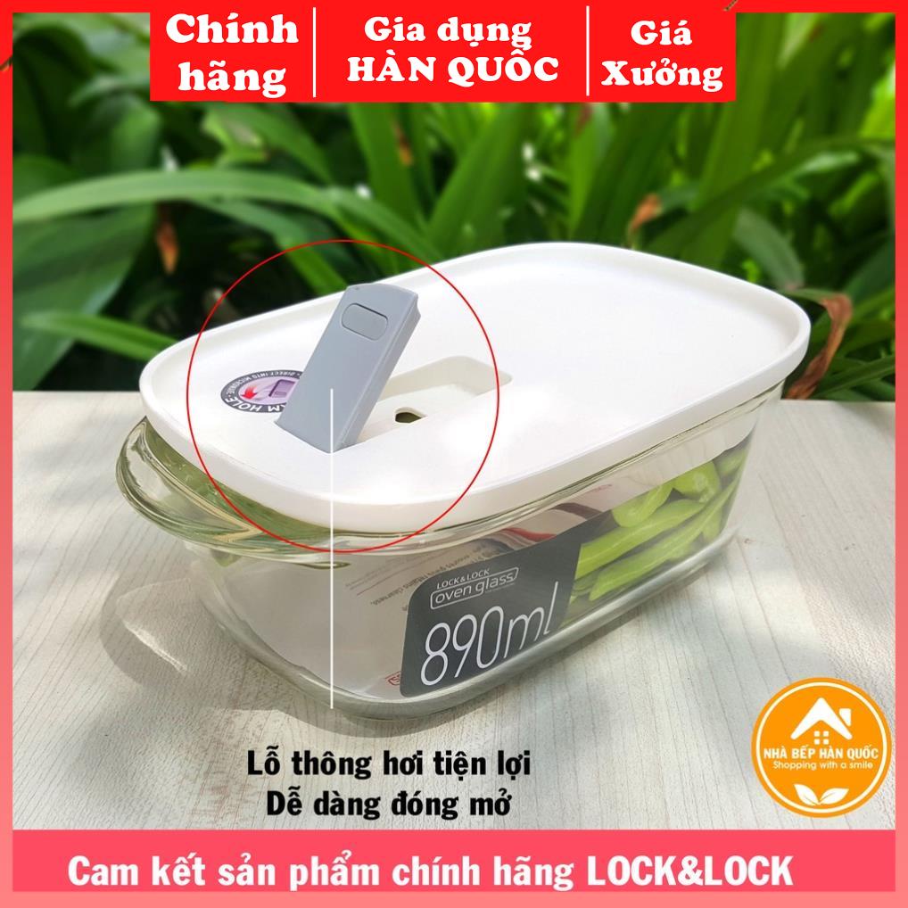 Hộp thủy tinh chịu nhiệt có van thông hơi MORDEN STEAM HOLE LOCK&LOCK-LLG945 760ml & LLG941 500ml [Chính hãng+Freeship]