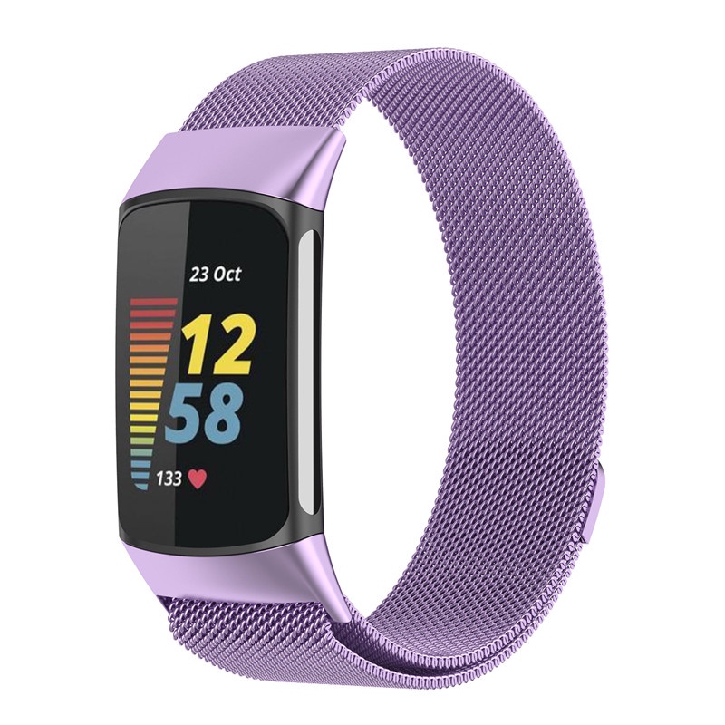 Dây Đeo Thay Thế Chất Liệu Thép Không Gỉ Dạng Lưới Cho fitbit charge 5