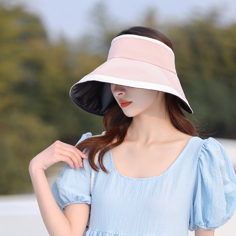 Nón Vành Che Nắng Bằng Vinyl Chống Tia Uv Có Thể Gấp Gọn Thoáng Khí Màu Sắc Thời Trang Dành Cho Nữ