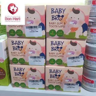 Gạc rơ lưỡi Baby Bro vệ sinh răng miệng cho bé 25 miếng