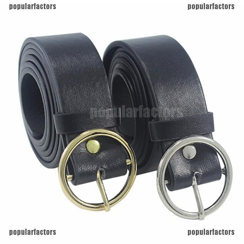 Thắt Lưng Da Khóa Tròn Kim Loại Thời Trang