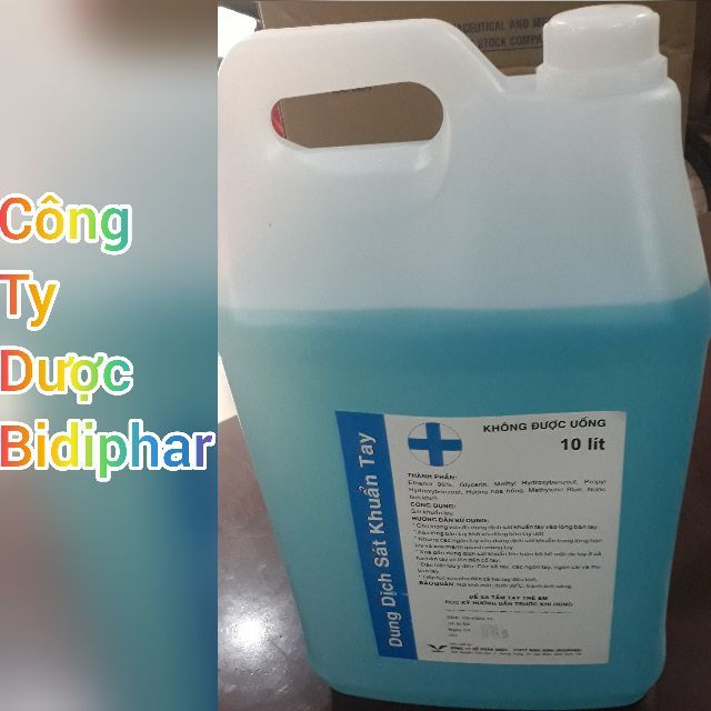 [Công Ty Dược Bidiphar] Sỉ Can 10 Lít Nước Rửa Tay Khô Diệt Khuẩn Cực Tốt