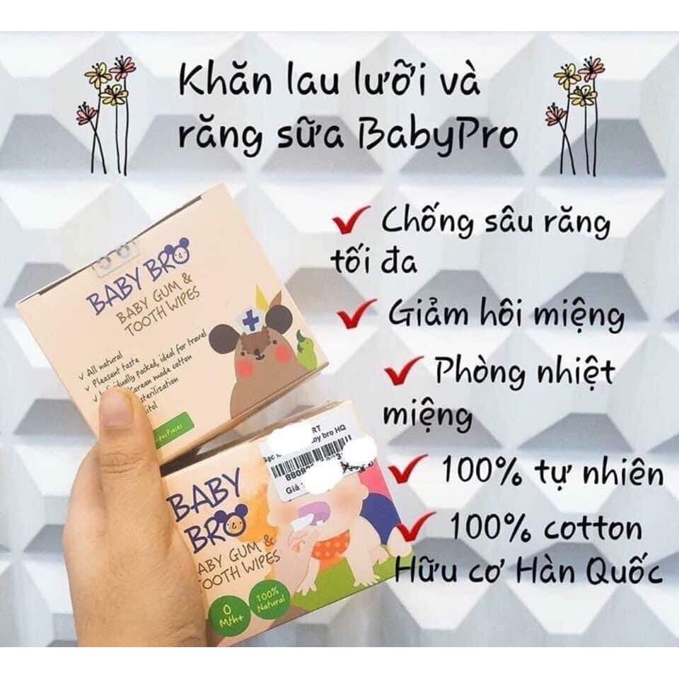 khăn lau răng miệng, ro lưỡi hàn quốc cho bé