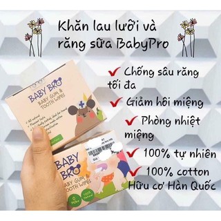 khăn lau răng miệng, ro lưỡi hàn quốc cho bé