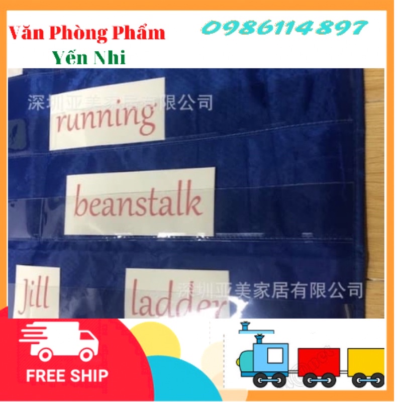 Bảng Cài Thẻ Pocket Chart 110*70cm 10 tầng