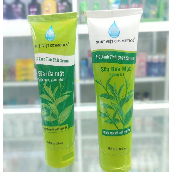SỮA RỬA MẶT SÁNG DA TRÀ XANH TINH CHẤT SERUM NHẬT VIỆT COSMETICS 100ML