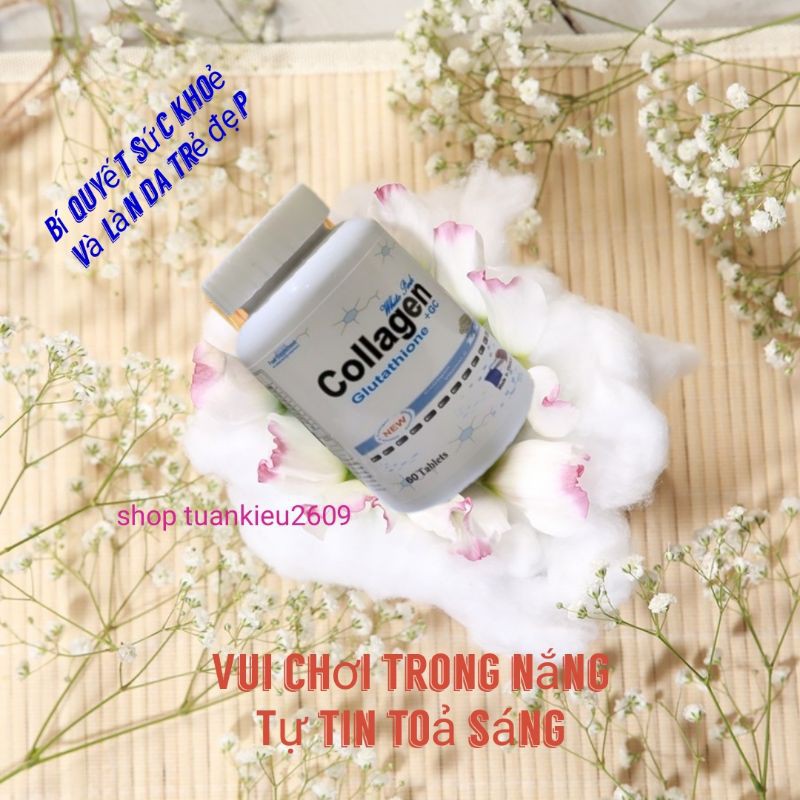 viên uống trắng da collagen+GC, glutathione 500mg (hộp 60 viên)