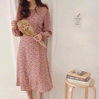 váy voan hoa nhí cổ tròn thắt nơ eo ullzang siêu xinh kèm ảnh thật MS110