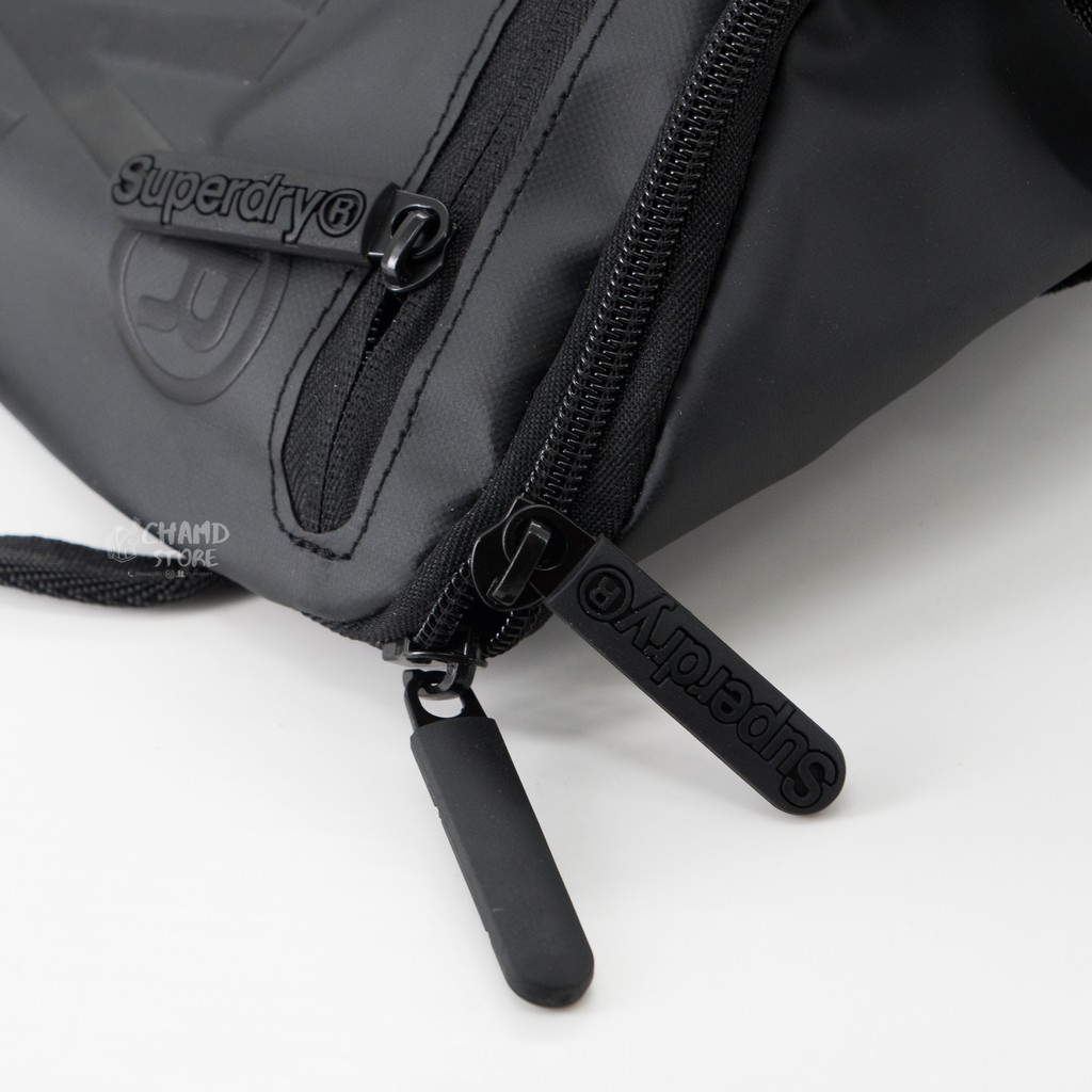 Túi chéo Super Dry Crossbody Sling Bag , màu đen all black, hình thật
