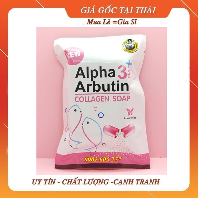 [Hàng chính hãng] Xà Phòng 2x Alpha 3 Plus Arbutin Collagen Plus Whitening Thái Lan 80g