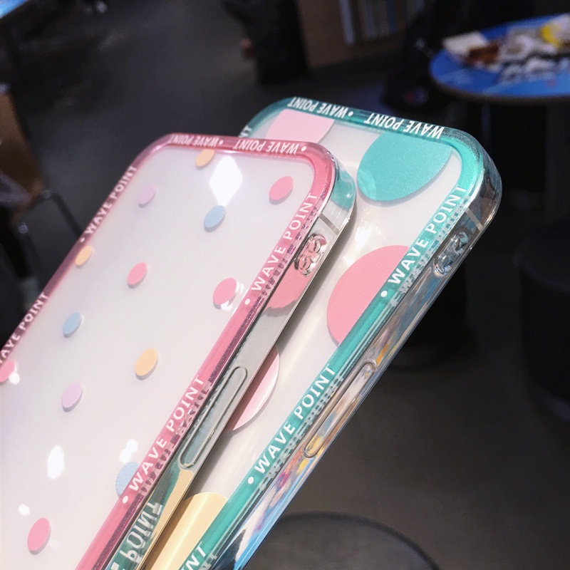 Ốp Điện Thoại TPU Mềm Chống Sốc Họa Tiết Chấm Bi Cho iphone X XS MAX XR 12 13 11 pro MAX 7 8 Plus