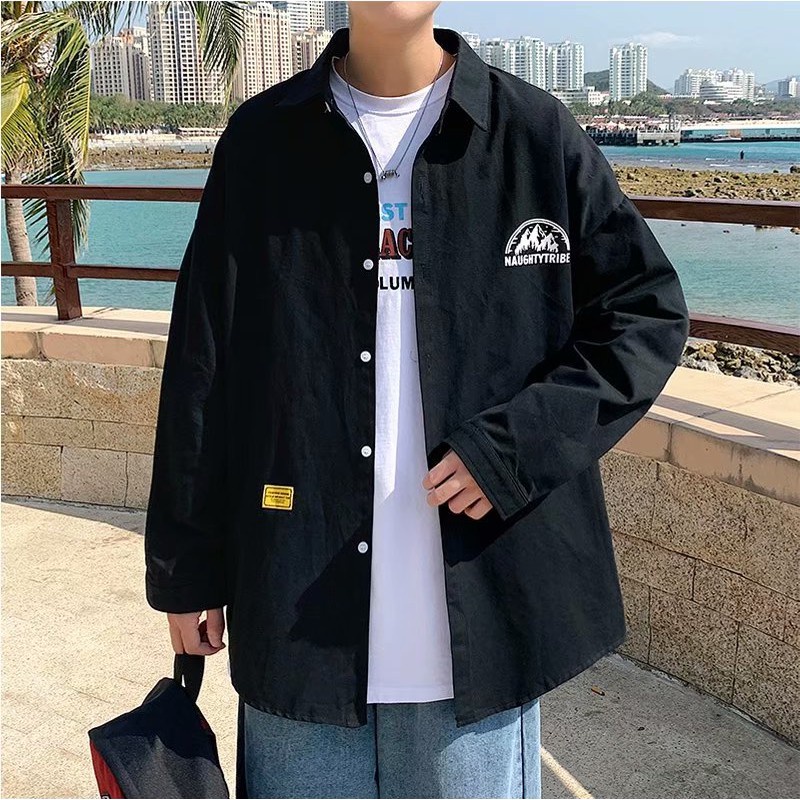 Áo Khoác Sơ Mi Tay Dài Dáng Rộng Phong Cách Hàn Quốc Dễ Phối Đồ Size M-3XL | BigBuy360 - bigbuy360.vn