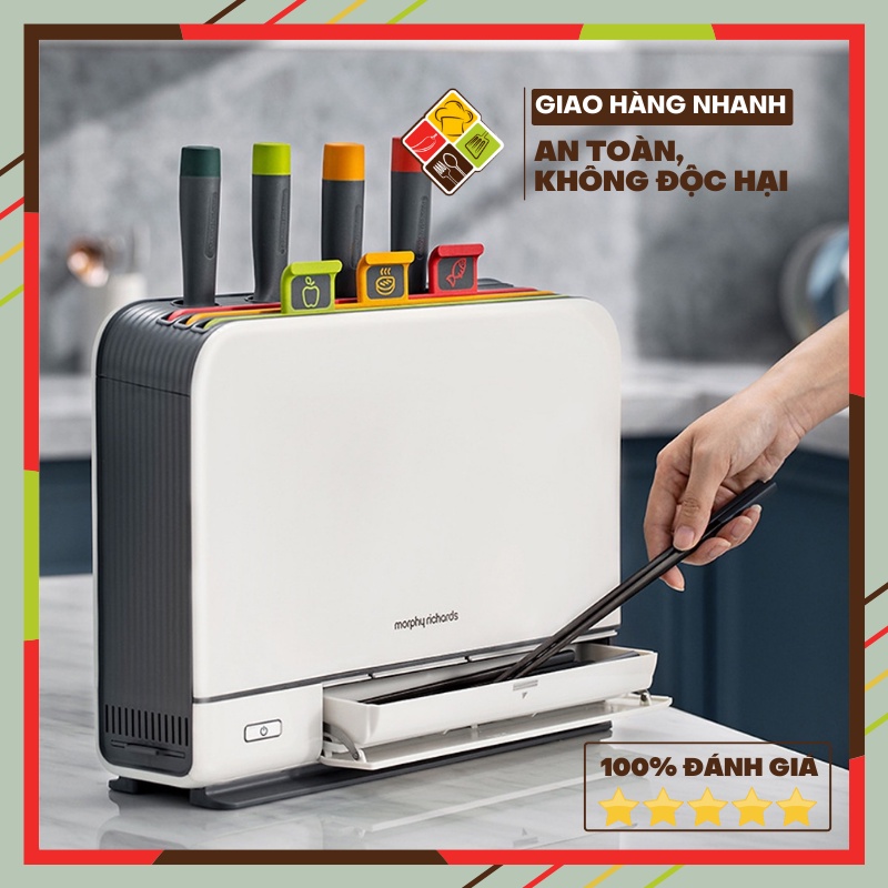 Bộ dao thớt kháng khuẩn khử trùng bằng tia UV Morphy Richard MR1001 dụng cụ nhà bếp thông minh BEHOMEMALL
