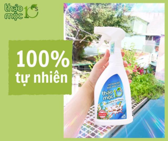 Chai Xịt - Chế Phẩm Sinh Học Diệt Muỗi Kiến Gián Thảo Mộc 10s (Chai 500ml)