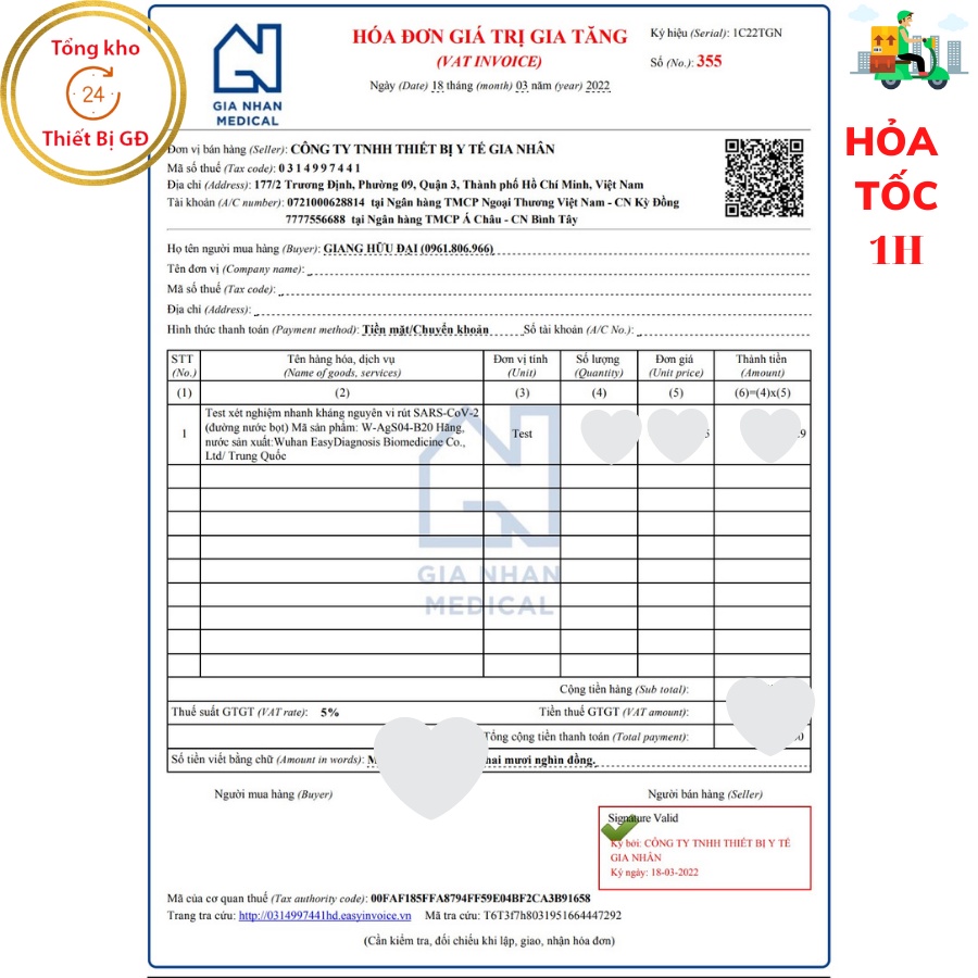 Kit test covid, hộp 5 bộ test nhanh covid bằng nước bọt Antigen công nghệ Đức