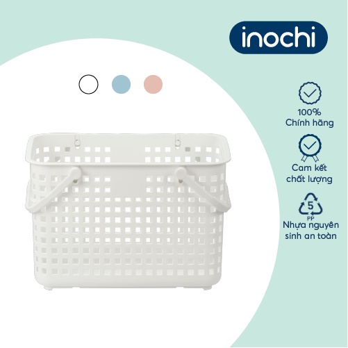 Giỏ xách quai giữa Inochi - Nachi màu Trắng/Hồng/Xanh