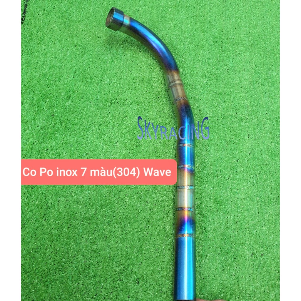 Cổ pô inox 304 xi màu dành cho xe Wave