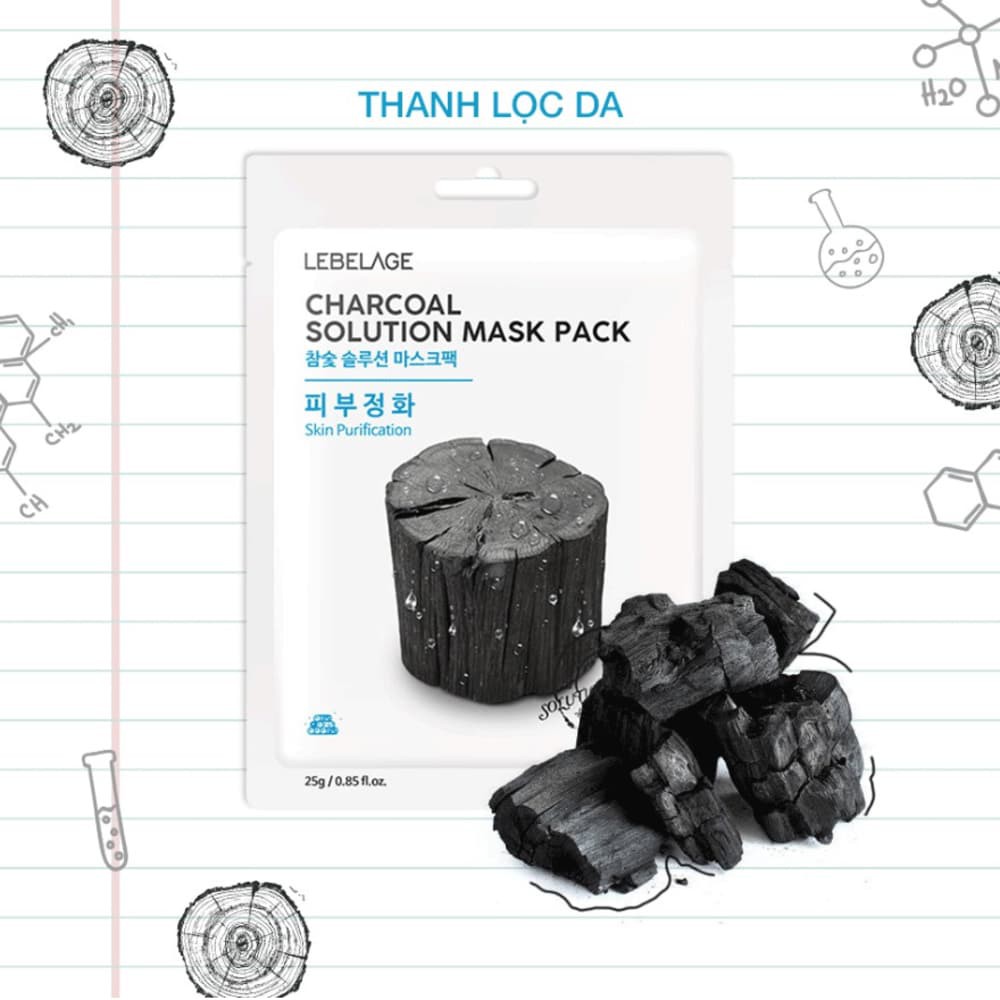 Mặt Nạ Lebelage Charcoal Solution Mask Pack Skin Purification Chiết Xuất Than Tre 25g
