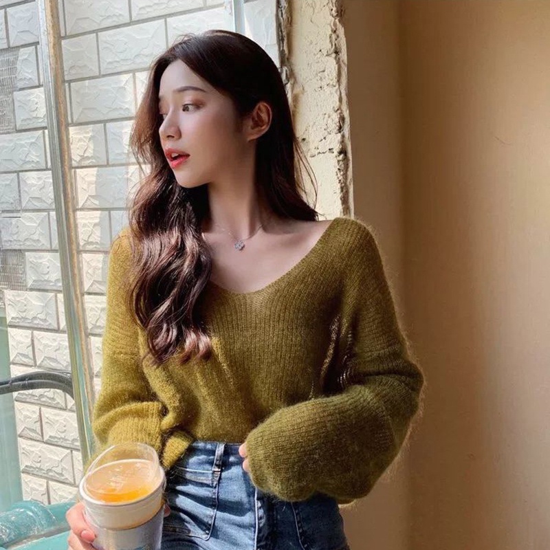 Áo dệt kim IELGY mỏng dáng rộng thời trang cho nữ