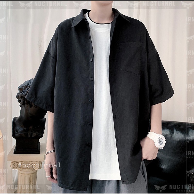 ÁO SƠ MI TAY LỠ BASIC POCKET BASIC NOCTURNAL Nam Nữ Cặp Đôi Unisex Phong Cách Dạo Phố Sài Gòn Ulzzang 2021 | BigBuy360 - bigbuy360.vn