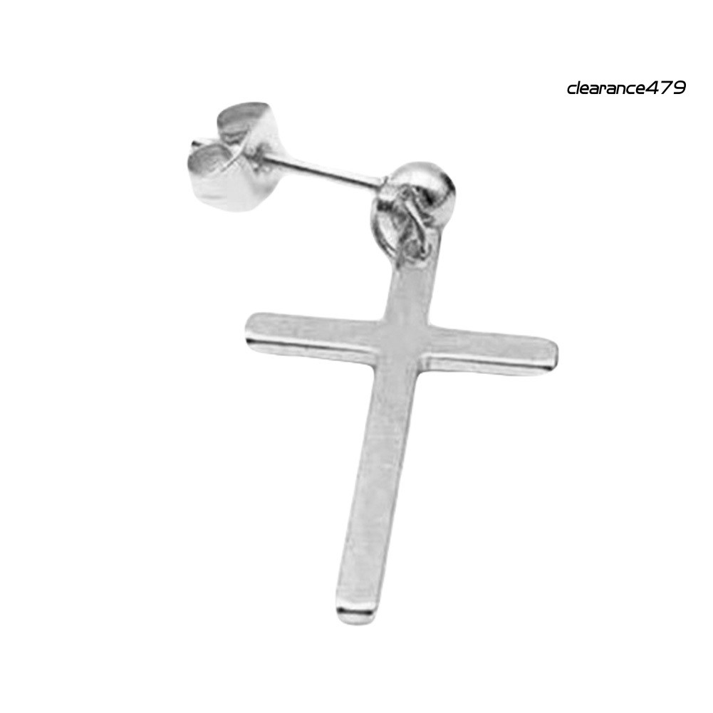 1 Khuyên Tai Hình Thánh Giá Chất Liệu Thép Không Gỉ Thời Trang Cho Nam Và Nữ