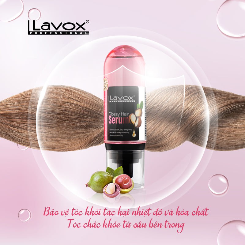 "LAVOX GLOSSY HAIR SERUM-  Phục hồi toàn diện độ bóng mượt cho  tóc hư tổn, khô xơ"