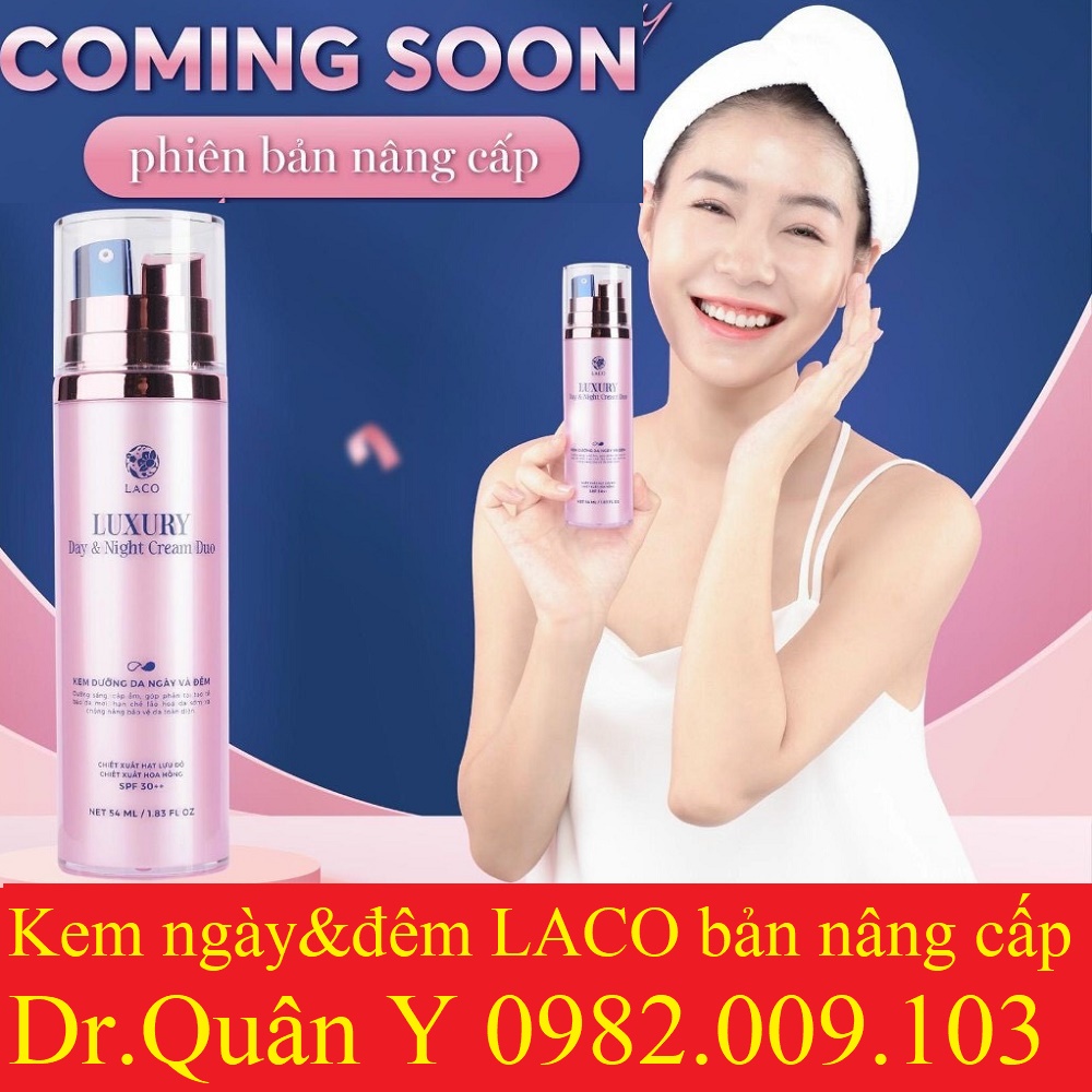 Kem dưỡng da ban ngày đêm laco luxury day & night cream duo, kem dưỡng chính hãng laco mẫu mới