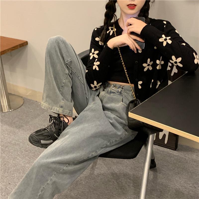 Áo Khoác Cardigan Dệt Kim Dáng Ngắn Thời Trang