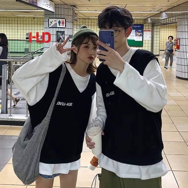 Sét áo gile See + áo thụng trắng HDN578