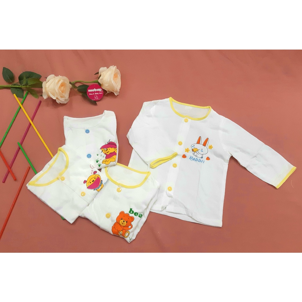 ÁO CÀI GIỮA GEM TAY DÀI VÀ TAY NGẮN TRẮNG VIỀN MÀU