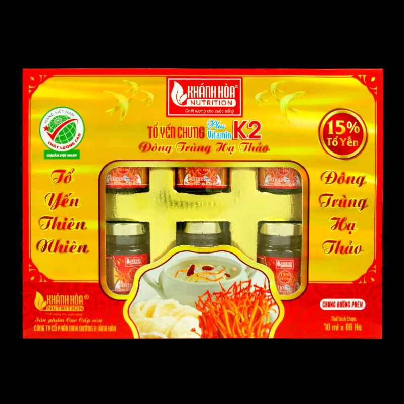 Hộp Quà Tổ Yến Chưng Đông Trùng Hạ Thảo 15% Tổ Yến Bổ Sung VITAMIN K2