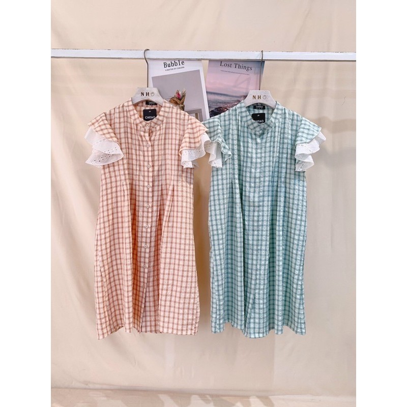 Váy thiết kế babydoll kẻ cánh tiên [Mã DANG22988 giảm 15k  đơn tối thiểu 350k] cực kì tiểu thư , đáng yêu | BigBuy360 - bigbuy360.vn