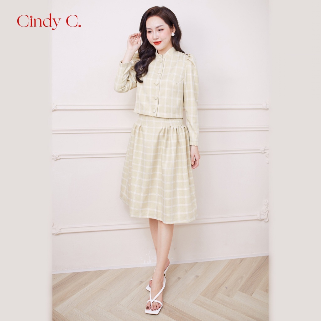 Set Áo khoác và chân váy Belle CINDY C chất liệu Tuytsi  phong cách công sở thanh lịch S21784/S21783