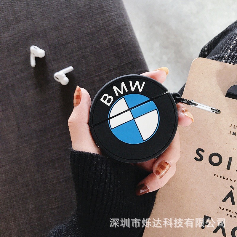 ☘️Tặng kèm móc treo☘️Case Airpod 1 2 3 Pro BMW  Mercedes - Vỏ bao bọc Cover đựng tai nghe không dây Airpods lo go ô tô