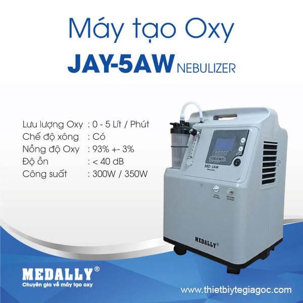 ✅ [CHÍNH HÃNG] Máy Tạo Oxy- Medally JAY, (JAY-3A / JAY-3AW / JAY-5A / JAY-5AW) -VT0615 | Y Tế Vạn Thành