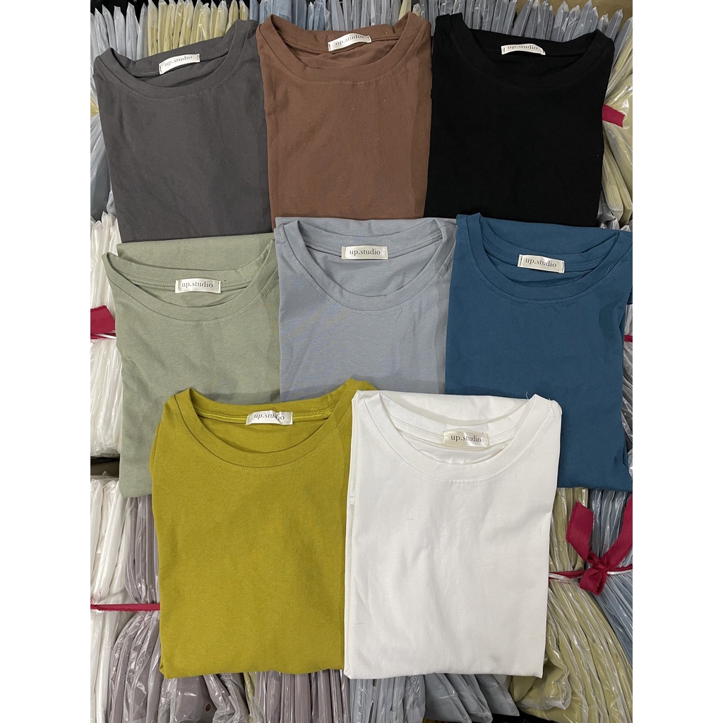 Áo phông thun nữ form rộng trơn nhiều màu chất cotton đẹp, Áo thun nữ cổ tròn tay ngắn bigsize màu trắng đen