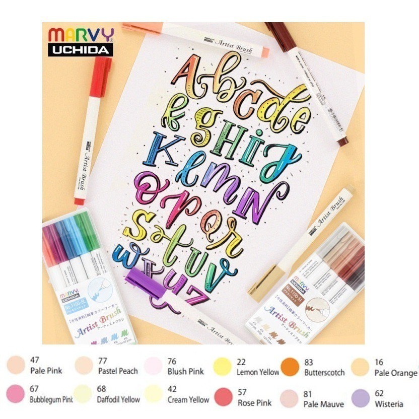 Bút cọ mầu Marvy Artist Brush ( Pastel serries, bán lẻ