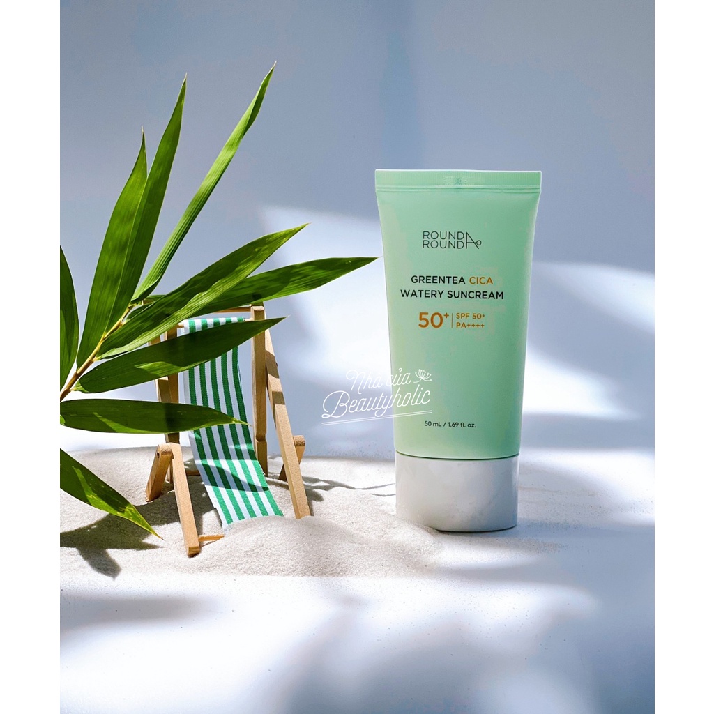 Kem chống nắng hóa học ROUNDAROUND GREEN TEA CICA WATERY SUNCREAM