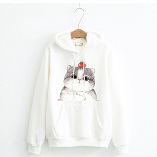 Áo Nỉ Hoodie Nam Nữ Đều Mặc Được MÈO CUTE New Hot Trend Vải Nỉ Bông Dày Mịn Big Size > 100kg - HD00075