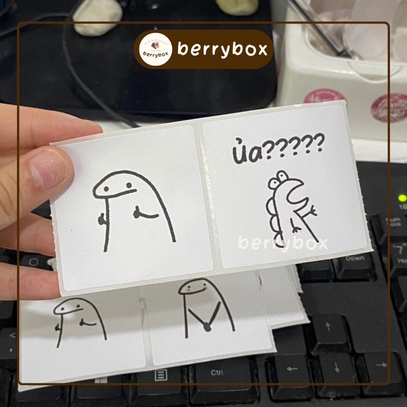Berry | Set 50 tem nhãn dán meme MM2, sticker niêm phong có keo dán túi giấy, thùng carton, gói hàng