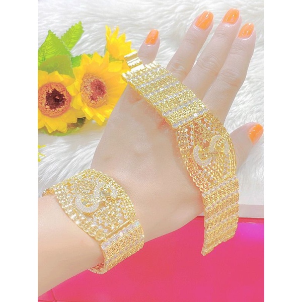 Lắc Tay Nữ Mạ Vàng 18K Chữ S Siêu Đẹp 165R1706 - Mang đi chơi, đi tiệc rất bền màu