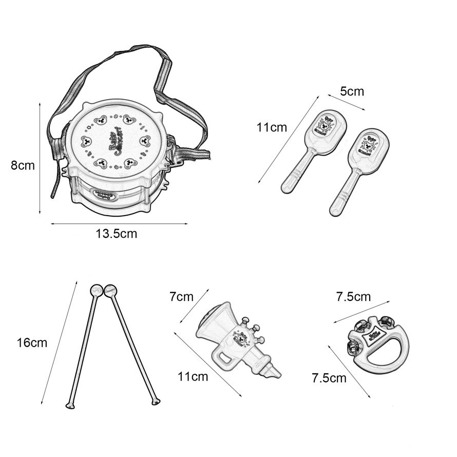 Bộ 5 Nhạc Cụ Đồ Chơi Cho Bé