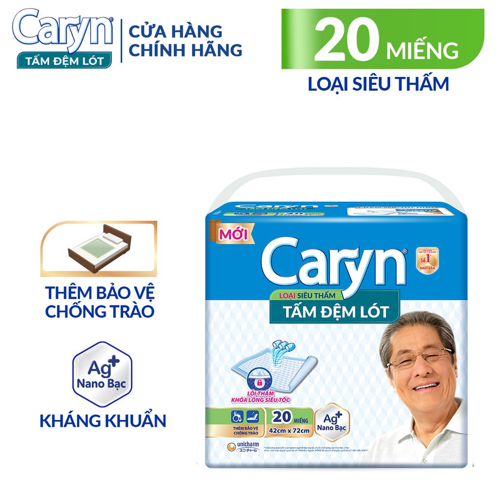 Combo 4 gói Tấm đệm lót Caryn loại Siêu Thấm 20 miếng/gói