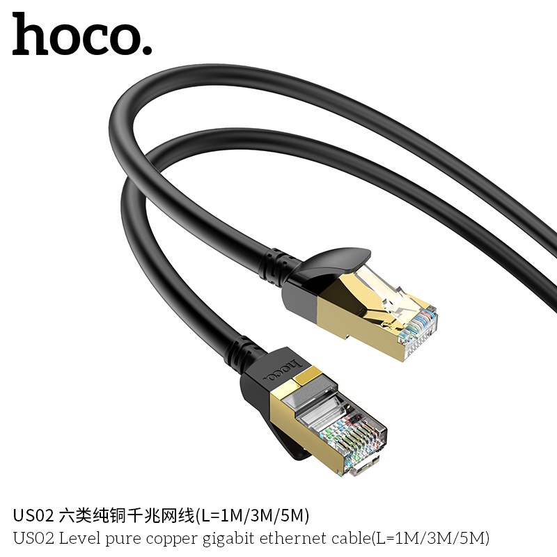 Dây Mạng Lan Hoco US02, Dây Mạng Bấm Sẵn 2 Đầu 3m 5m Chính Hãng Bảo Hành 1 Năm
