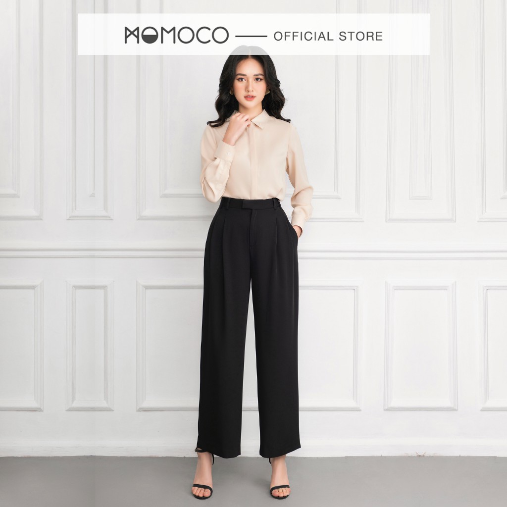 Áo sơ mi dài tay nữ MOMOCO ESSENTIALS The Everyday Shirt chất cát mịn không nhăn x