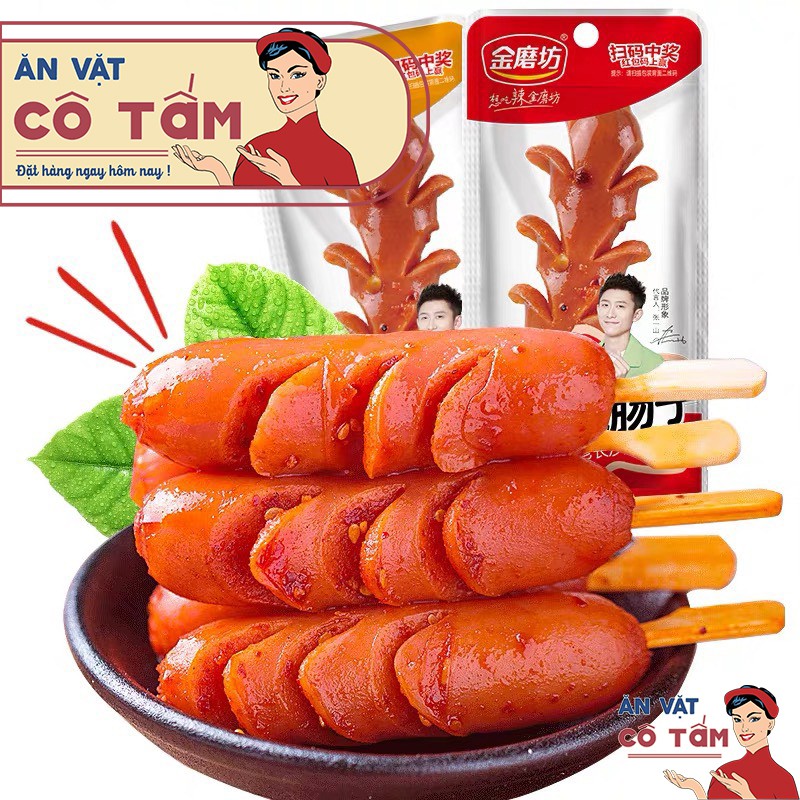 [LẺ] Xúc xích HUAHUA 2 vị hun khói và cay đồ ăn vặt ăn sáng bán lẻ thơm giòn ngon ngậy hàng nội địa chất lượng