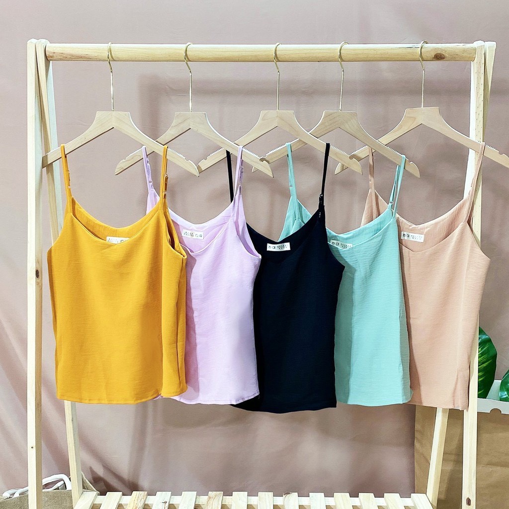 Áo 2 dây basic vintage siêu hot - Áo 2 dây đũi lụa mềm siêu mịn mát - Áo hai dây nữ cổ tim form rộng HD11 | BigBuy360 - bigbuy360.vn